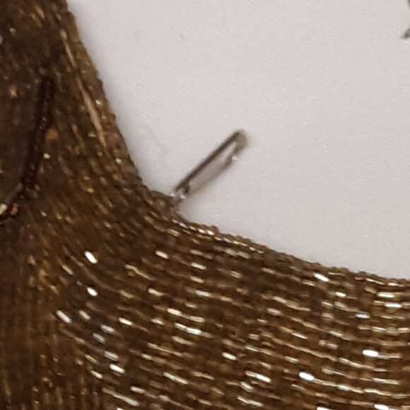 Vintage Gold Light Brown Hand Beaded Dachshund Dog Coin Purse Wallet Rare Unused - Picture 9 of 13